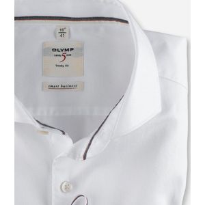 OLYMP Level 5 Smart Business - Body Fit overhemd - wit twill - Strijkvriendelijk - Boordmaat: 38