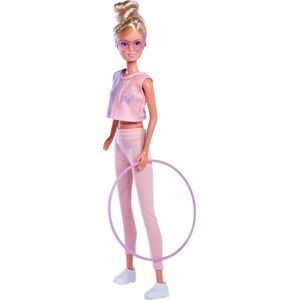 Steffi Love - Hula Hoop - Steffi draagt een sportieve outfit met hoelahoep en mechanische functie - Modepop - 29 cm