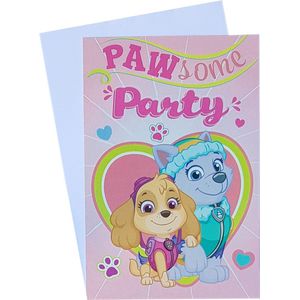 Paw Patrol Uitnodigingskaarten - 5 Stuks - 5 kaarten inclusief enveloppen - FSC®-gecertificeerd papier: verantwoord papier - Nodig al je vriendjes en vriendinnetjes uit voor jouw verjaardag of feestje met deze vrolijke uitnodigingen