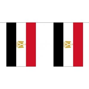 2x Buiten vlaggenlijn Egypte 3 meter - Egyptisch vlag - Supporter feestartikelen - Landen decoratie en versieringen