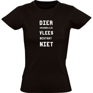 Dier vriendelijk vlees bestaat niet Dames T-shirt - vegan - vegetarisch - vegetarier - biologisch