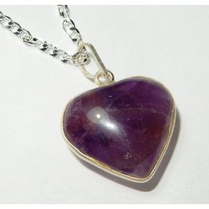Hartje Hanger Amethist Zilver