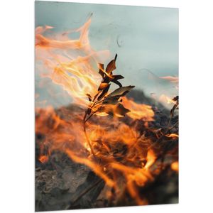 WallClassics - Vlag - Brandend Takje - 100x150 cm Foto op Polyester Vlag