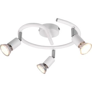LED Plafondspot - Torna Pamo - GU10 Fitting - 3-lichts - Rond - Mat Wit - Aluminium
