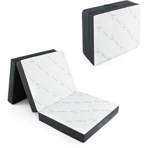 COSTWAY Vouwmatras, gastenmatras, 3-delige vouwmatras met afneembare overtrek, 193 x 80 x 10 cm, opvouwbare matras voor camper, logeerbed