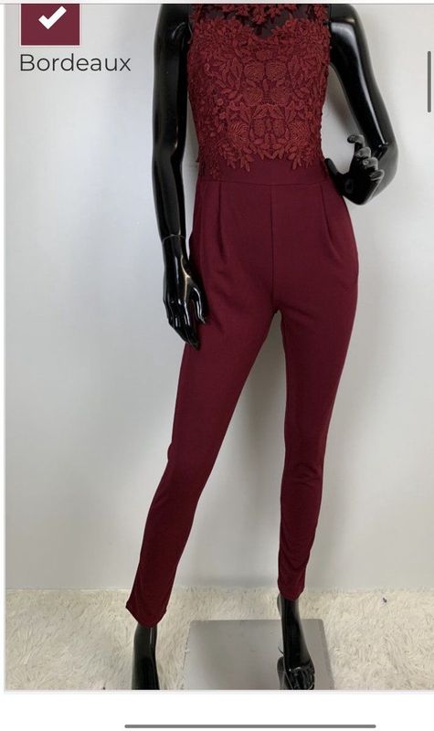 Jumpsuit, bordeaux, maat S