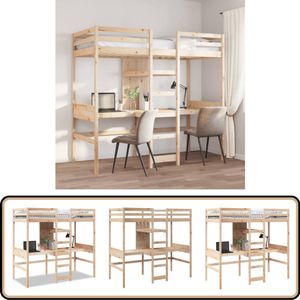 vidaXL Hoogslaper zonder matras massief grenenhout 75x190 cm