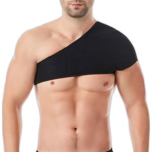 Trebin Schouderbrace – Verstelbare en Comfortabele Ondersteuning - One Size - Universeel - Links en Rechts - Geschikt voor Dames en Heren - Zwart