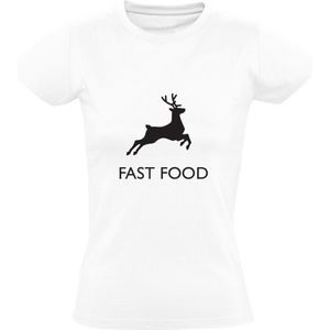 Fast Food Dames T-shirt | Ongezond Eten | Restaurant | Hamburger | Friet | Patat | Spare Ribs | Shoarma | Kebab | Pizza | Fastfood | Shirt