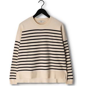 CC Heart Cc Heart Collings Comfy Stripe Knit Blouse Truien & vesten Dames - Sweater - Hoodie - Vest- Zand - Maat XL