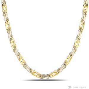 Juwelier Zwartevalk 14 karaat gouden bicolor ketting - BF 1307/60cm