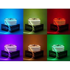 JL - 20 meter 8W/m SMD Neon LED Strip waterdicht RGB Bluetooth