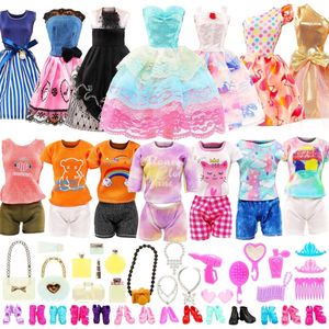 Poppenkleertjes en Accessoires Geschikt voor 30 cm Barbie Poppen, 50-delige Poppenkleding voor Modepoppen