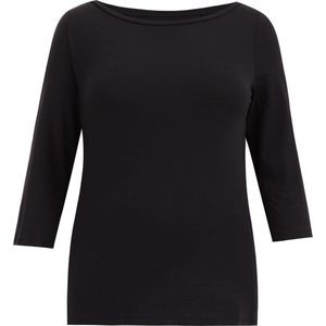 WE Fashion Dames T-shirt met driekwart mouwen - Curve