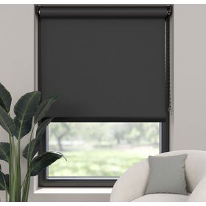 Dutchblinds Rolgordijn - verduisterend - Zwart - 45x190cm - Raamdecoratie op maat