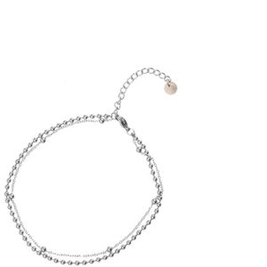 Go Dutch Label Enkelsieraad 2 ketting balls Silver A2294-1