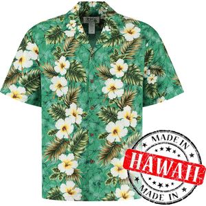 Hawaii Blouse Mannen - Shirt - Hemd - 100% Katoen - Overhemd Heren Korte Mouw - Made in Hawaii ""Tiki Tropics"" Maat S
