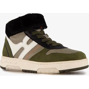 Braqeez hoge leren jongens sneakers groen - Maat 30 - Uitneembare zool