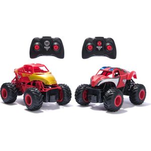 Monster Jam RC Marvel - Iron Man en Amazing Spider-Man - 2 op afstand bestuurbare monsterjamtrucks - schaal 1:24