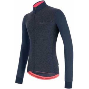 Santini Colore Puro Thermal Lange Mouwen Fietsshirt Blauw M Man