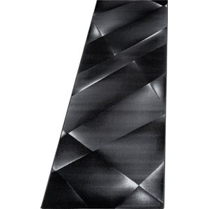 Pochon - Tapijt Costa - Zwart - 250x80x0,9 - Vloerkleed - Abstract - Laagpolige Vloerkleed - Kortpolige Vloerkleed - Rechthoekige Tapijt - Rechthoekige Vloerkleed