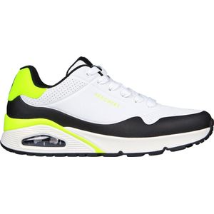 Skechers Uno - Back Lit Heren Sneakers - White Lime - Maat 44