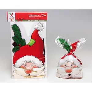 Home & Styling Kerstdecoratie 4 sets snoepzakjes Kerst XXL - Set van 3 stuks - 12 stuks - 30x18cm