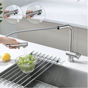 CECIPA Hogedruk keukenmengkraan met handdouche, 2 soorten waterstralen, 360° draaibaar