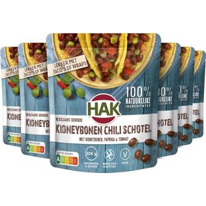 HAK Stazak Kidneybonen chili - Doos 6x550 gram - Maaltijdoplossing - Bron van Proteïne / Eiwit - Vegan - Vega - Plantaardig - Lekker met Wraps of Taco's - Gemaksgroenten - Groenteconserven