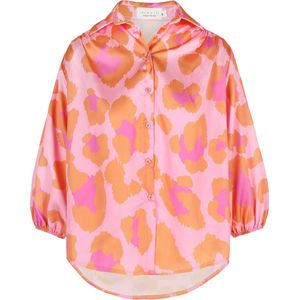 LolaLiza Satijnen hemd met print - Light Pink - Maat 44