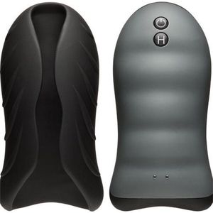 Silicone Warming Stroker - Vibrating - Black