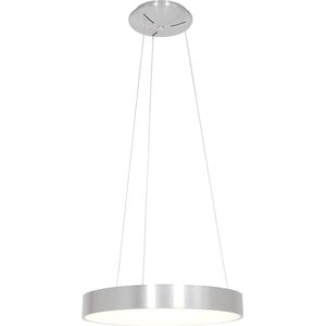 Moderne verstelbare ronde eettafellamp | 1 lichts | grijs / staal / zilver | kunststof / metaal | Ø 48 cm | in hoogte verstelbaar tot 135 cm | eetkamer / eettafel lamp | modern design