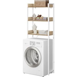 RM Store® - Opbergkast - Kast Over Toilet - Wasmachine Plank - Organizer - Huisrek - Ruimtebesparend - Eenvoudige Montage - Beige / Wit - 63 x 25 x 91 cm.