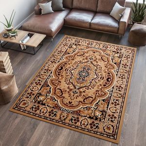 Tapiso Atlas PP Vloerkleed Beige Perzisch Woonkamer Tapijt Maat- 180x250