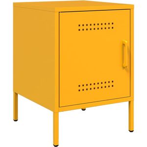 vidaXL - Nachtkastje - 36x39x50,5 - cm - staal - mosterdgeel