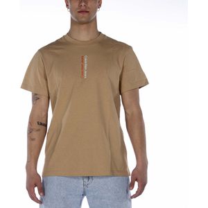 T-Shirt Calvin Klein Spiegel Logo T-Shirt Beige Ab0 - Fashionwear - Volwassen