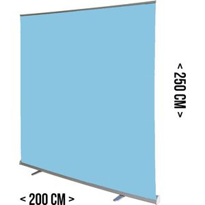 Roll-up achtergrondscherm Babyblauw/ Baby blue | 200 x 250 cm | Studio wall | Turquoise | Mobiele fotostudio | Fotoshoot | Background | Pop-up video wall