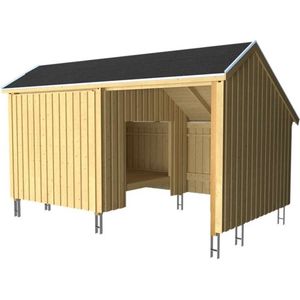 Tuin shelter dicht / open onbehandeld compleet 248 x 432 x 250 cm - Type C