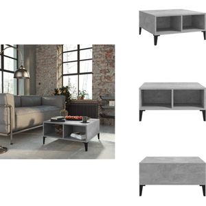 vidaXL Tafel - Tafels - Tafeltje - Tafeltjes - Salontafel 60x60x30 cm bewerkt hout betongrijs