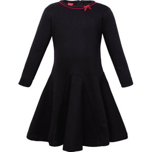 La V Elegante sweatstof jurk Zwart 164