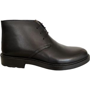 Nette schoenen- Veterschoenen- Casual Heren schoenen 1042- Leather- Zwart- Maat 44