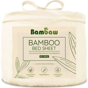 Bamboe Hoeslaken | 1-Persoons Eco Hoeslaken 90cm bij 200cm | Ivoor | Luxe Bamboe Beddengoed | Hypoallergeen Hoeslaken | Puur Bamboe Viscose Rayon Hoeslaken | Ultra-ademende Stof | Bambaw