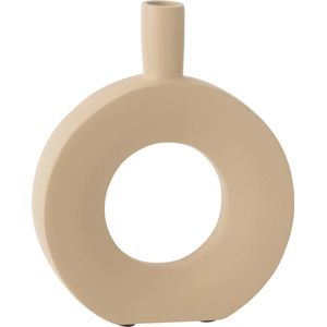 J-Line vaas Cirkel - aluminium - beige