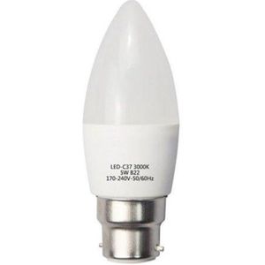 B22 LED lamp 6W 220V C37 180 ° - Koel wit licht