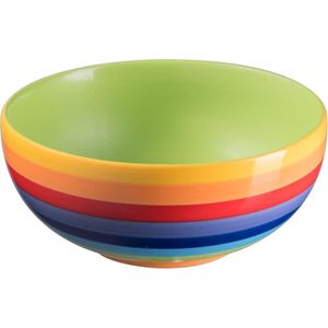 stijl keramische ontbijtgranen Bowl handgeschilderde regenboogstrepen
