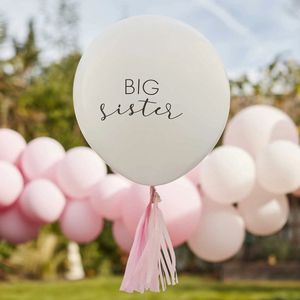 Hello Baby Big Sister Ballon | meisje | Voor Gender Reveal en Babyshower