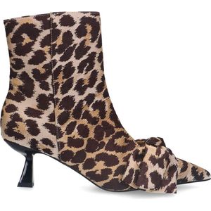 Sacha - Dames - Leopard enkellaarsjes met hak - Maat 37