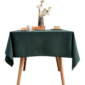 LUTCHOS Tafelkleed - Tafelzeil - Luxe Tafellaken - Waterafstotend - Uitwasbaar - Polyester - Donker Groen - 140x180 cm