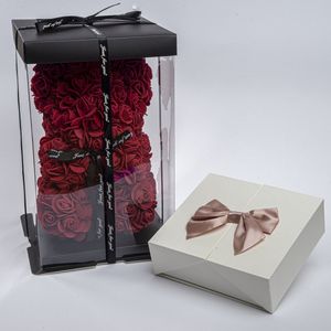 Swarovski Infinity Hart Ketting en Rose Bear Dark Red - Sieradendoos - Geschenkset vrouwen - Cadeau voor vrouw - Verjaardag Cadeau vrouw - Geschenkdoos - Juwelen - Valentijn cadeautje voor haar - Giftset vrouw - Kerstcadeau - Cadeaudoos - Kado