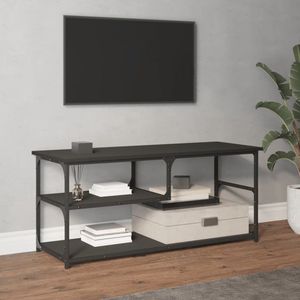 The Living Store TV-meubel - Industriële stijl - Zwart - 103 x 38 x 46.5 cm